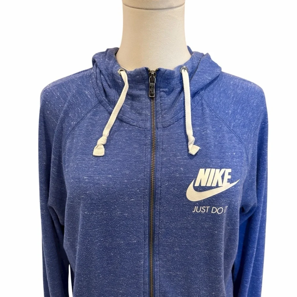 Nike Women’s | Blue Heather | Full Zip Hoodie | Just Do It Logo | Size M